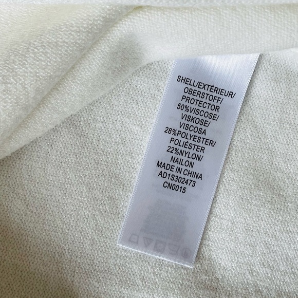 Adrianna Papell Ivory White Crew Neck Jersey Sweater Top with 3/4 Sleeve Sz M - Picture 10 of 11